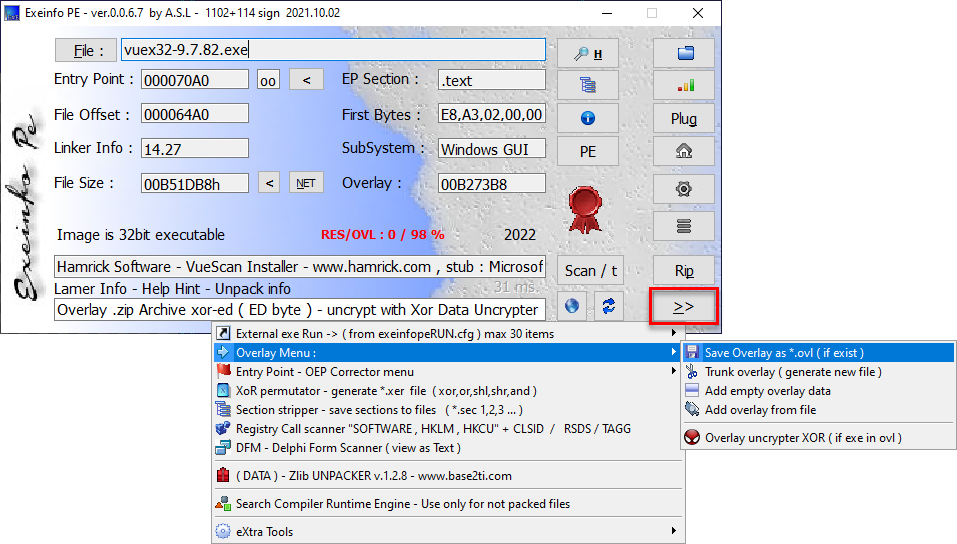 ExeInfoPE-VueScan