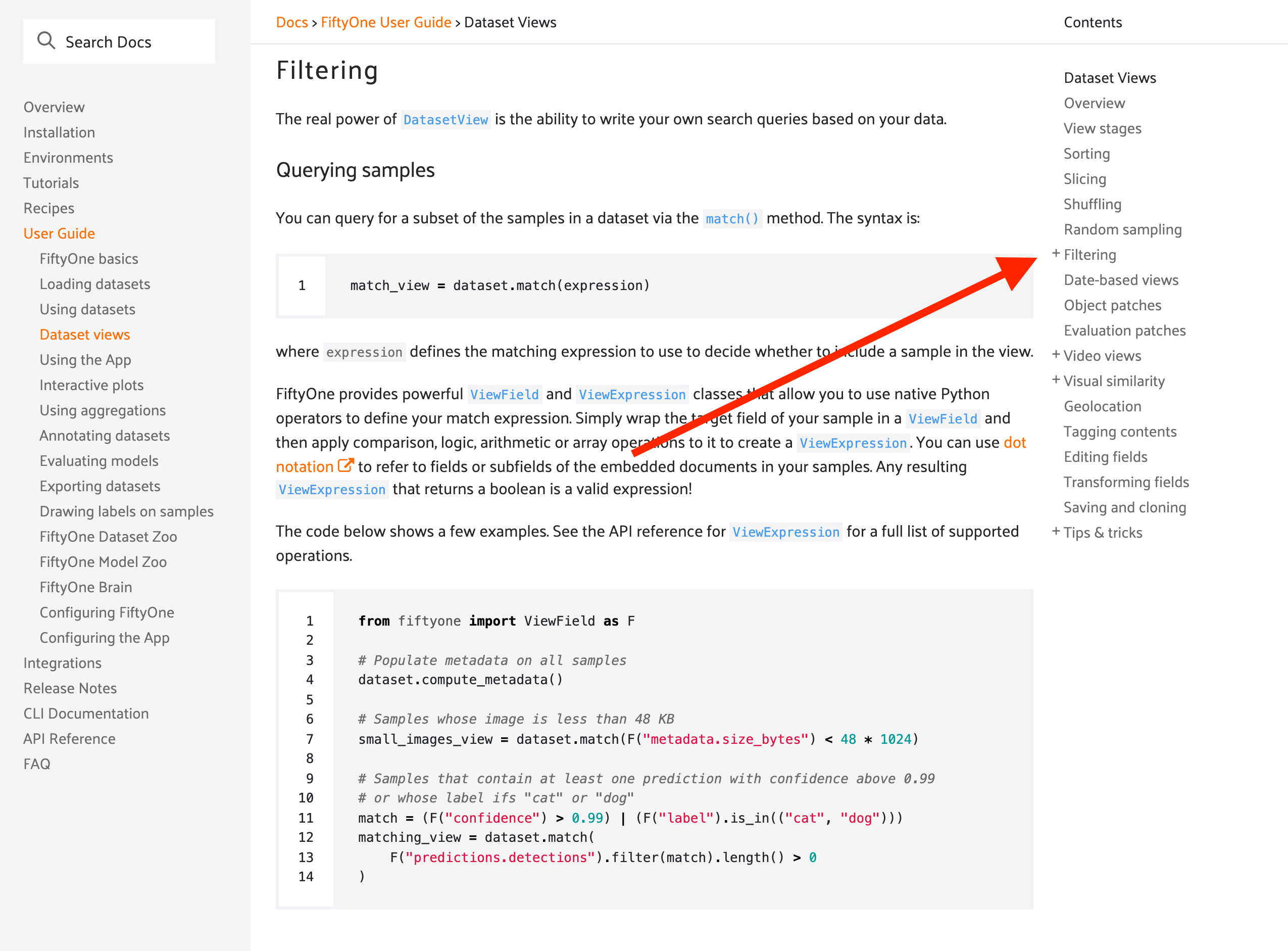 [BUG] Docs section highlight is not working · Issue #1552 · voxel51 ...