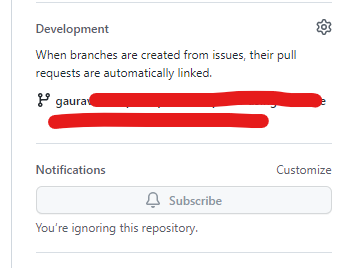 API error on updating Development branch on Github Issue description ...