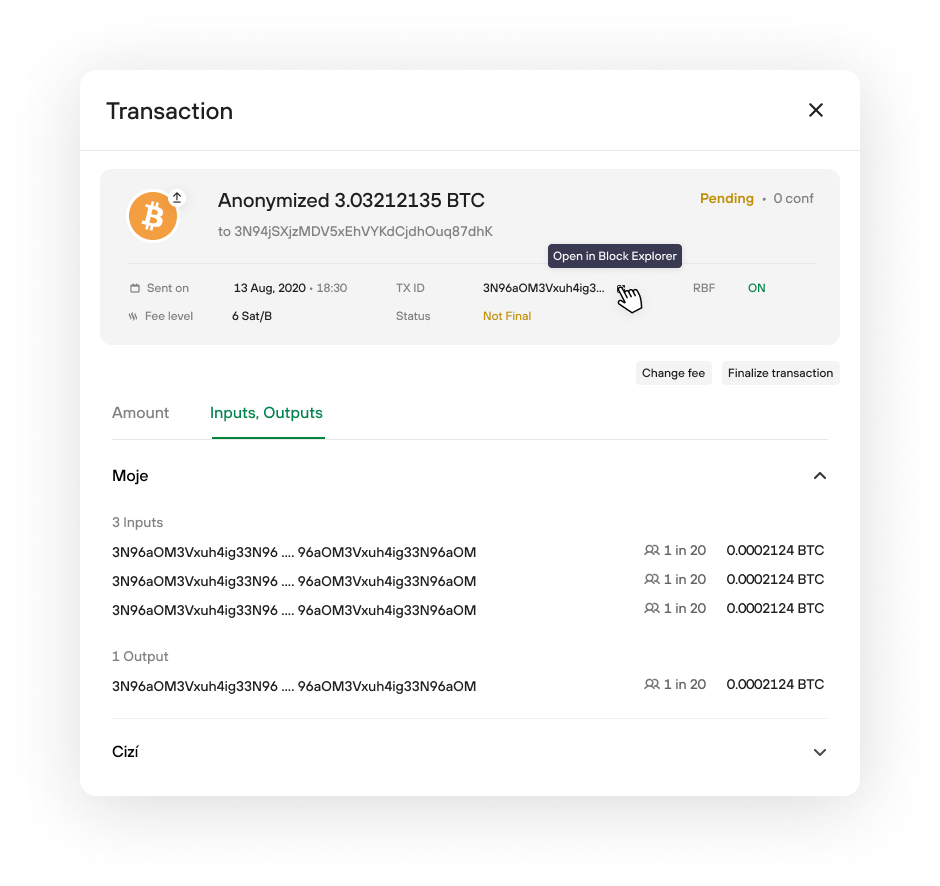 Transaction history with multiple CJ rounds · Issue 6211 · trezor
