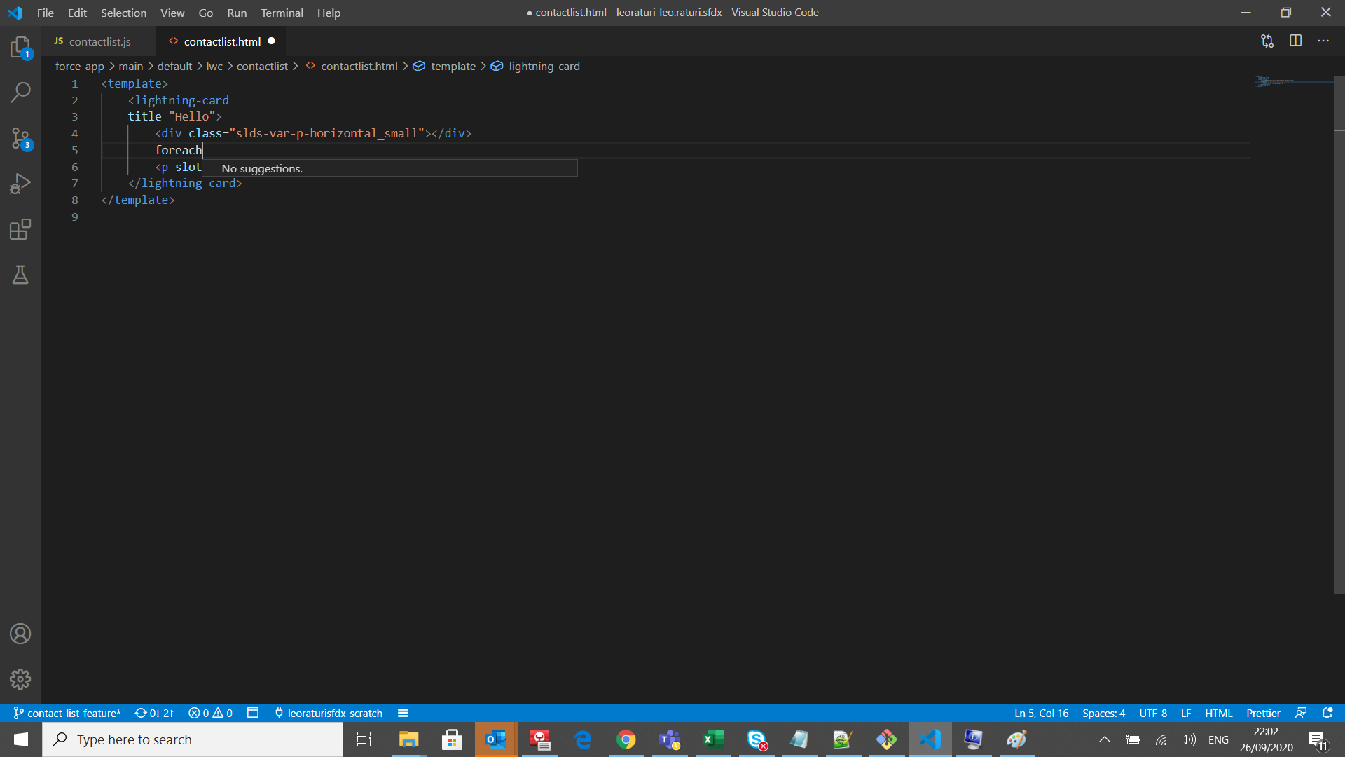 auto completion is not working in Lightning web component HTML file ...