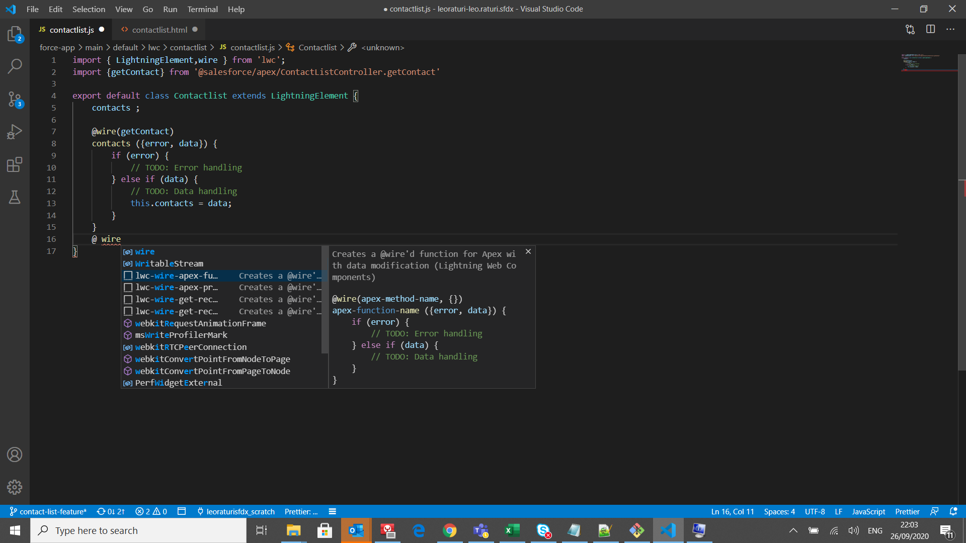 auto completion is not working in Lightning web component HTML file ...
