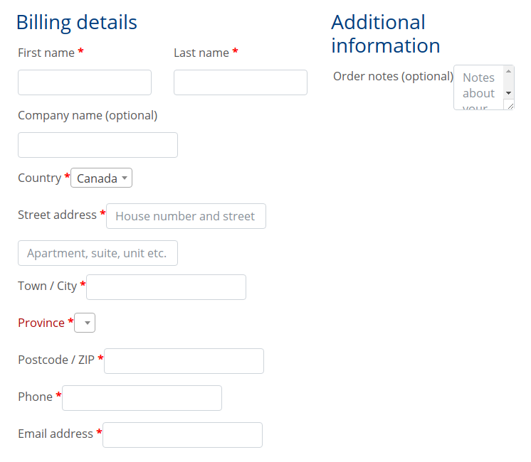 Billing Details Form - Woommerce-3.4 UnderStrap-0.82