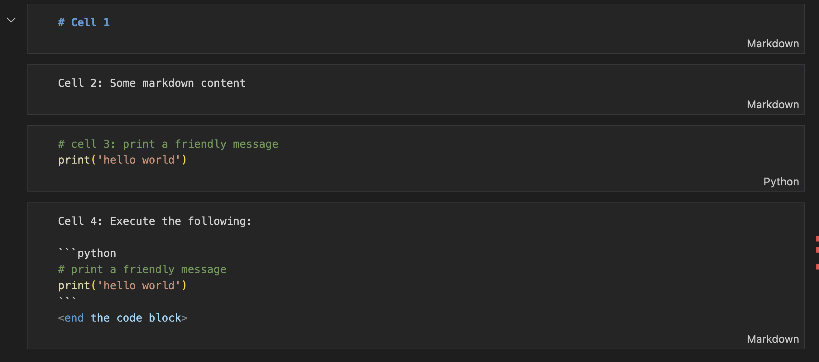 Markdown section folding interrupted by python comments · Issue #158440 ...