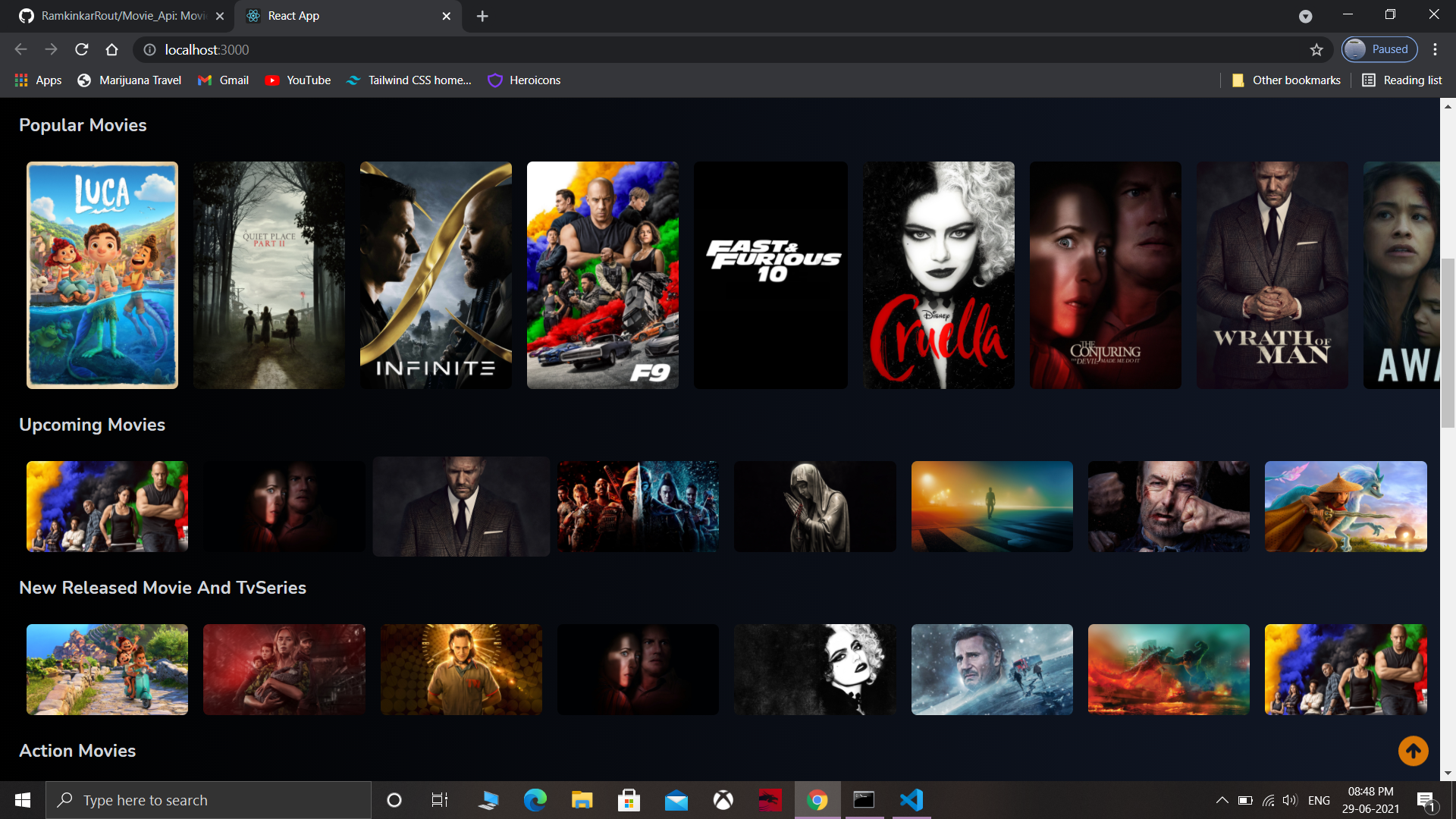 GitHub - RamkinkarRout/Movie_Api: Movie website using MovieDB Api which ...
