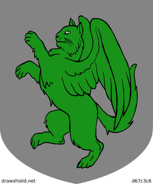 !todo `cat rampant` is emblazoned as `cat winged rampant` (`cat salient ...