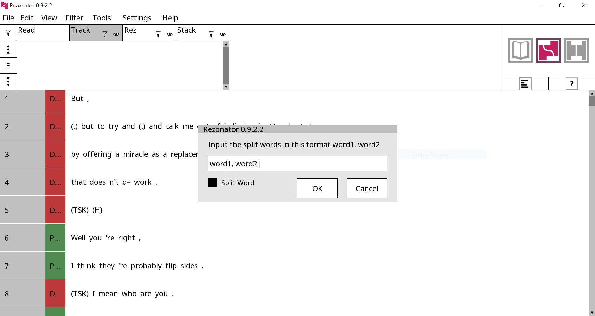 Split Word function writes words in the wrong order · Issue 802