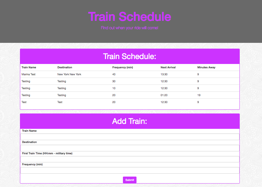Train Scheduler