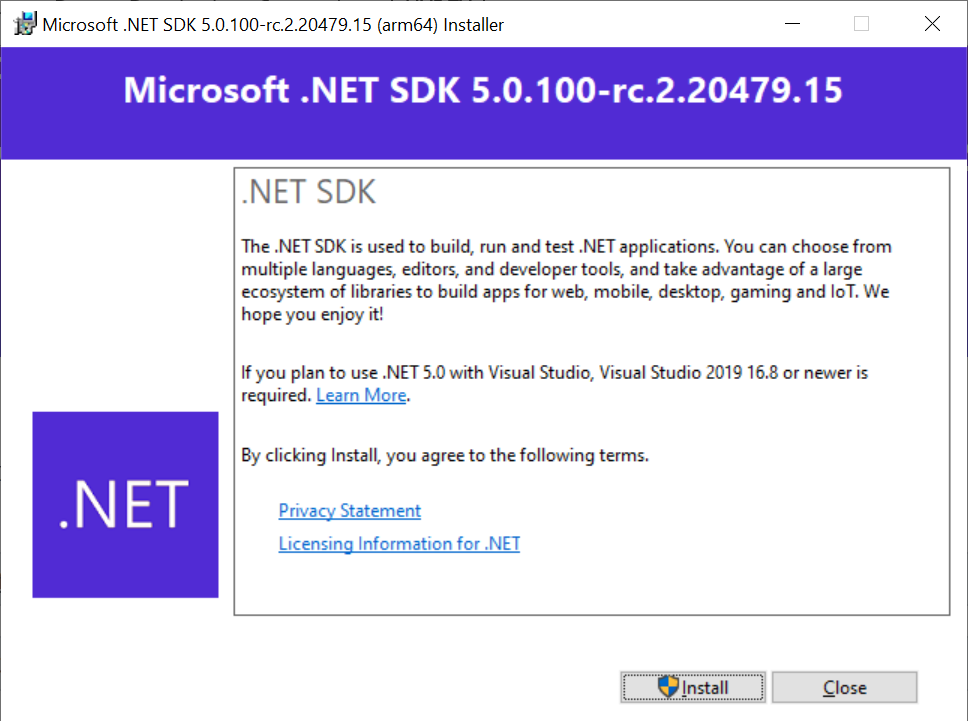 visual studio extensions for net framework 3.0