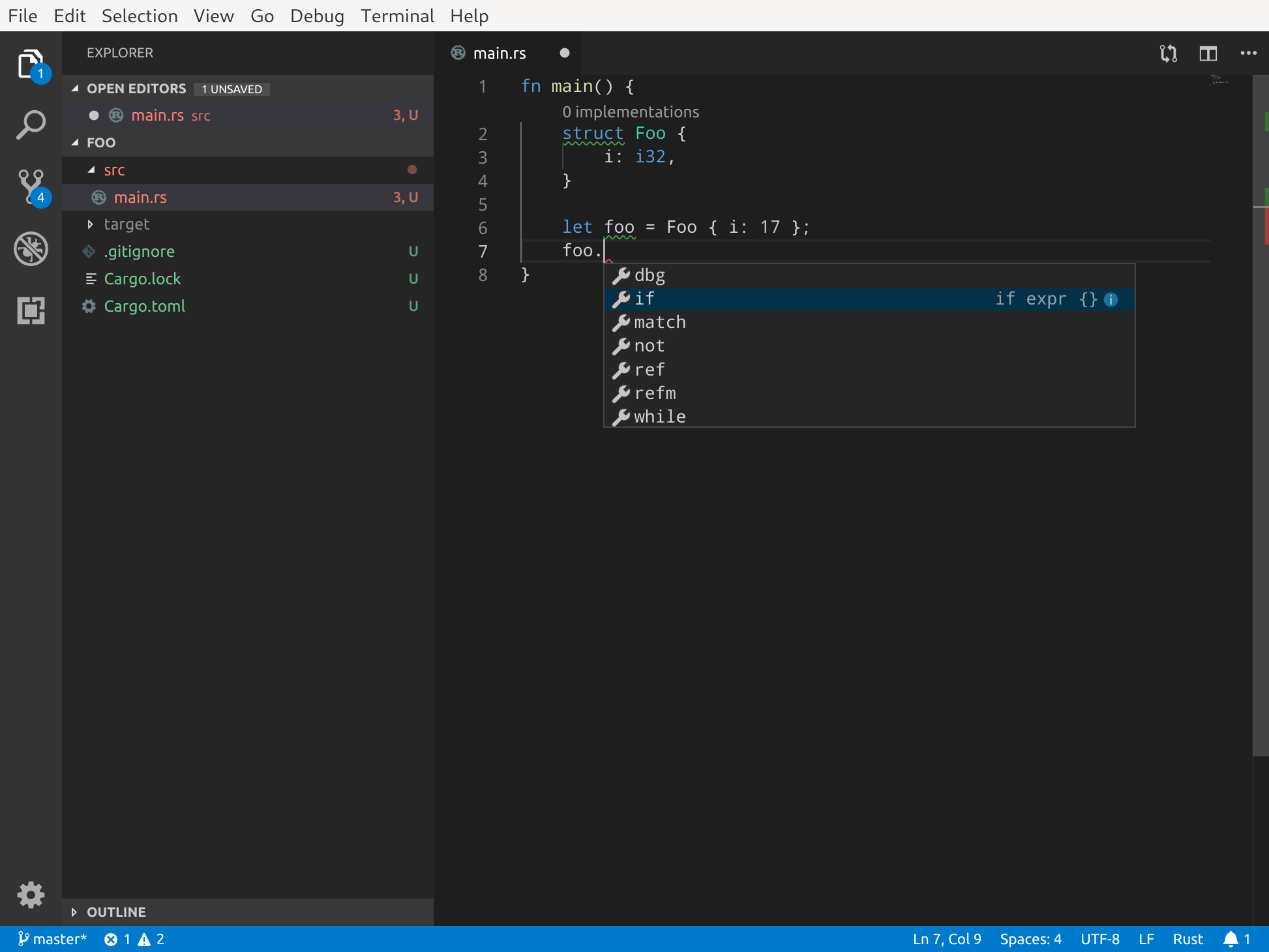 the most simple completion · Issue #1135 · rust-lang/rust-analyzer · GitHub