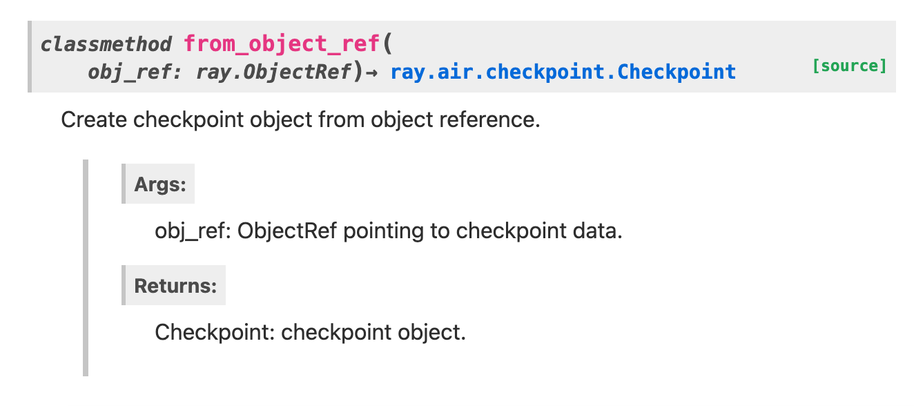 [Docs] `Deprecated` annotation makes "Args" and "Returns" jank · Issue 28494 · rayproject/ray