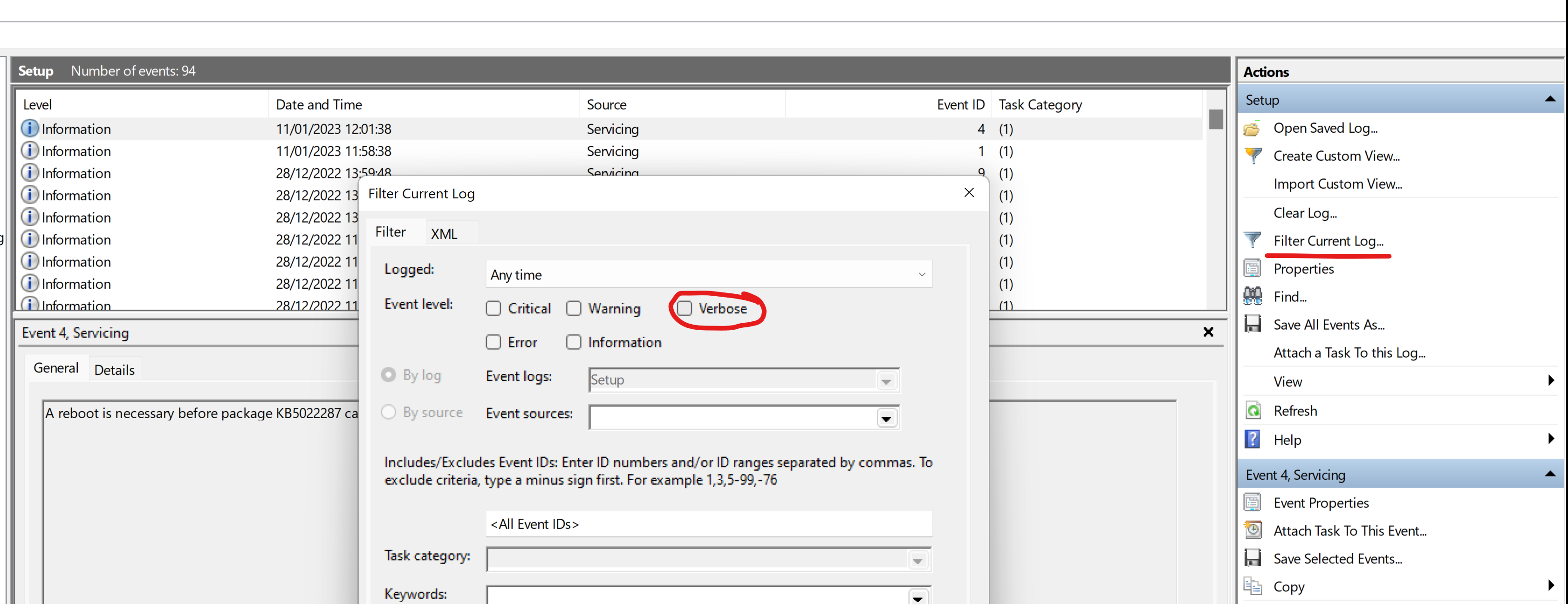 [BUG] If level is omitted, the tool does not display all events in the
