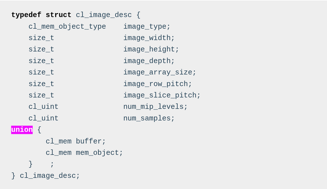 Whitespace formatting of `union` in `cl_image_desc` · Issue #682 ...