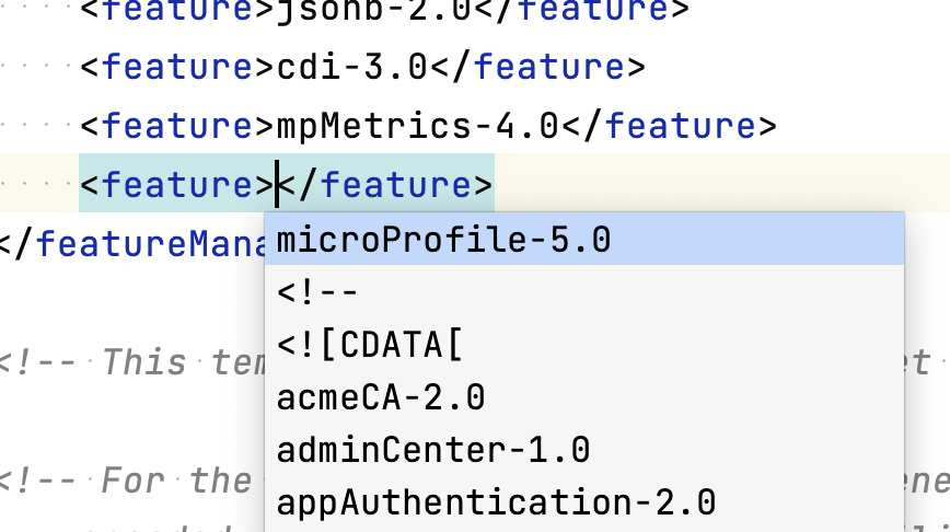 Cursor placement in server.xml should be between open and closing tag ...