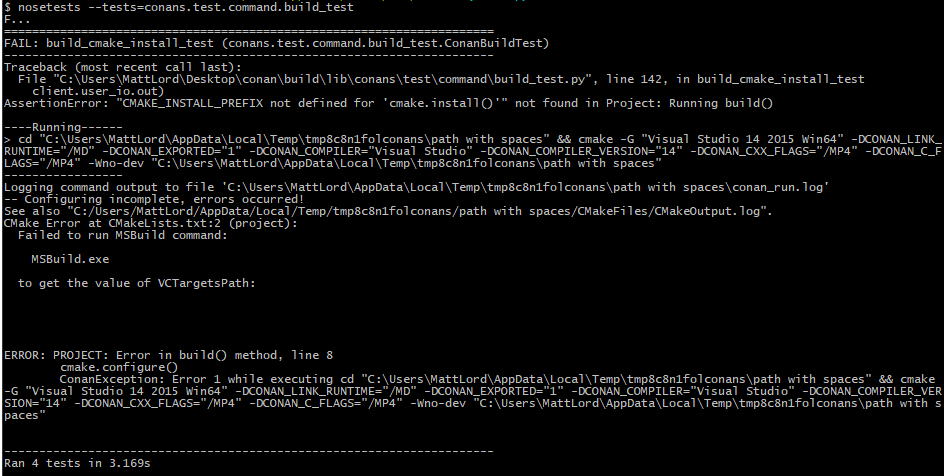 Conan test failure Cmake version incorrect. · Issue #1795 · conan-io ...