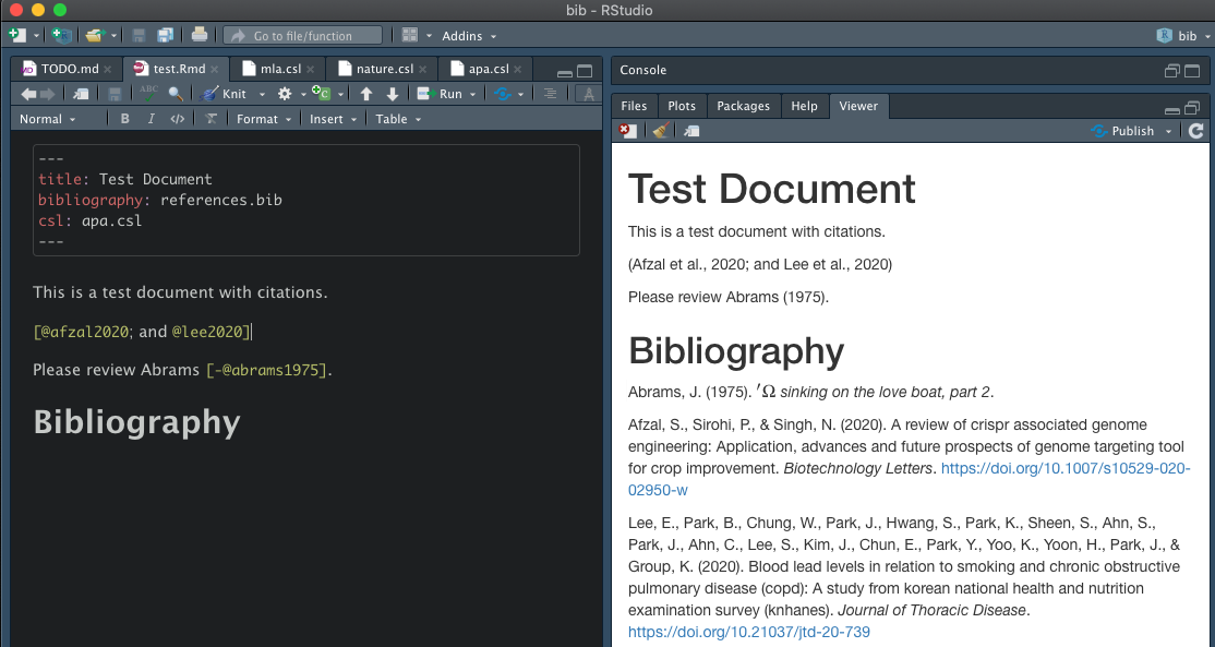 Square brackets automatically added around citations when switching to