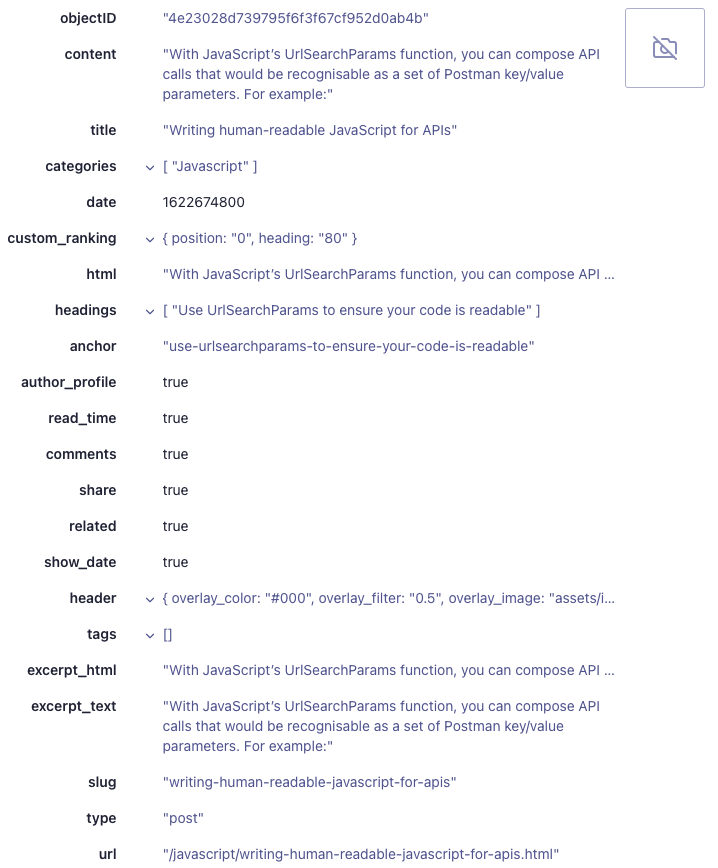 algolia index