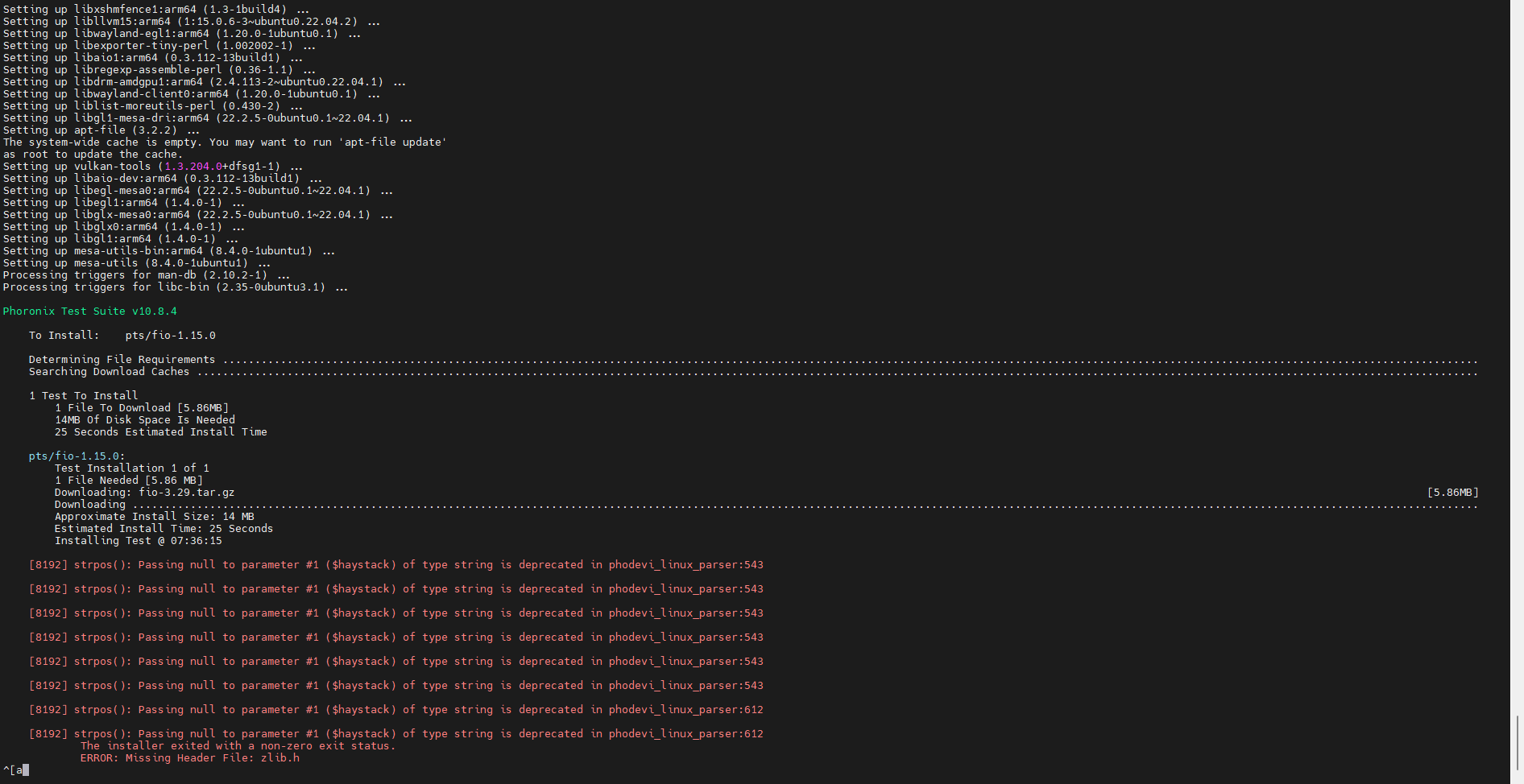 run：phoronix-test-suite benchmark fio The following error occurs ...
