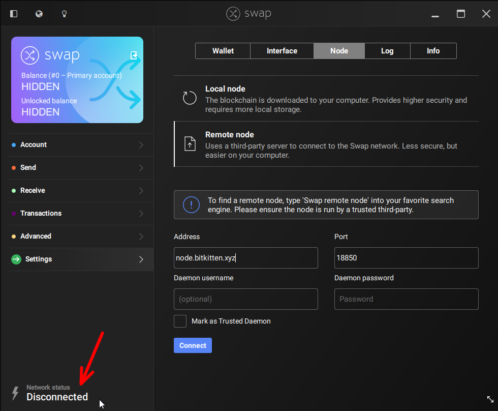 Node connection · Issue #3 · swap-dev/swap-gui · GitHub