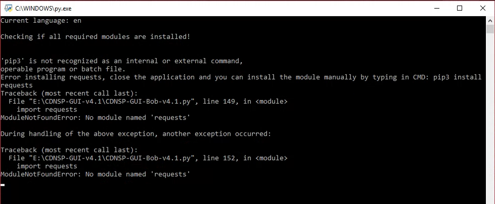 pip3 command not working · Issue #26 · Bob123a1/CDNSP-GUI · GitHub