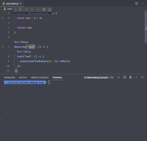Debugging is broken in VSCode v1.47 · Issue #94 · firsttris/vscode-jest ...