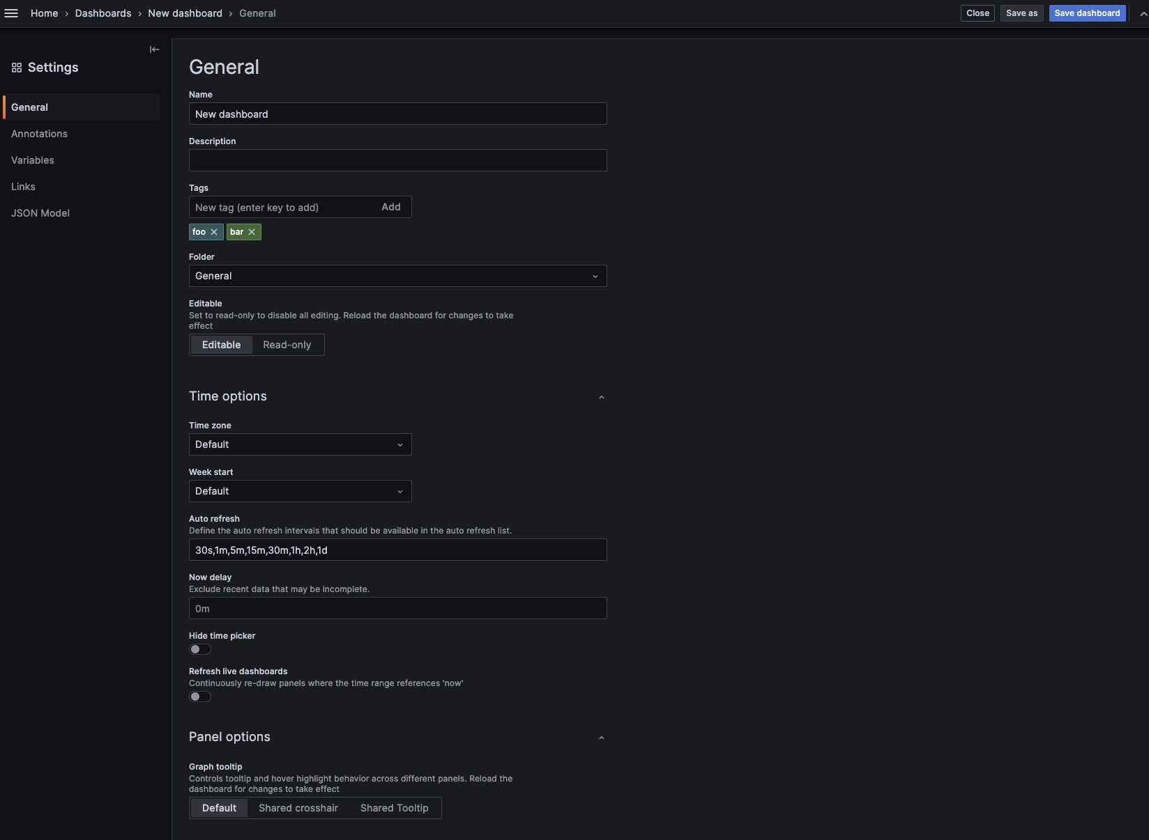 Tags are not saved on initial dashboard · Issue #73696 · grafana