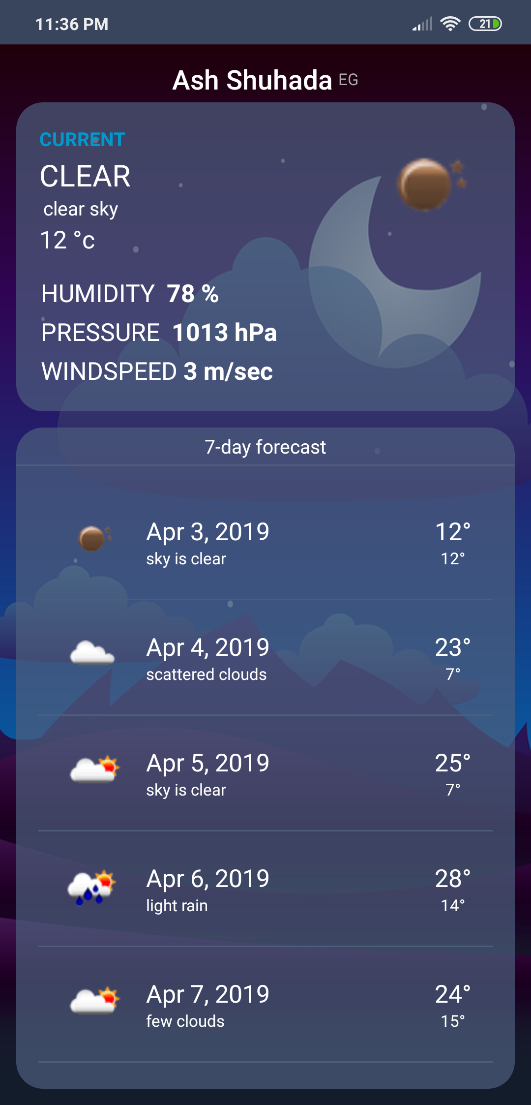 GitHub - abdomashael/Weather: Weather app based on current user location