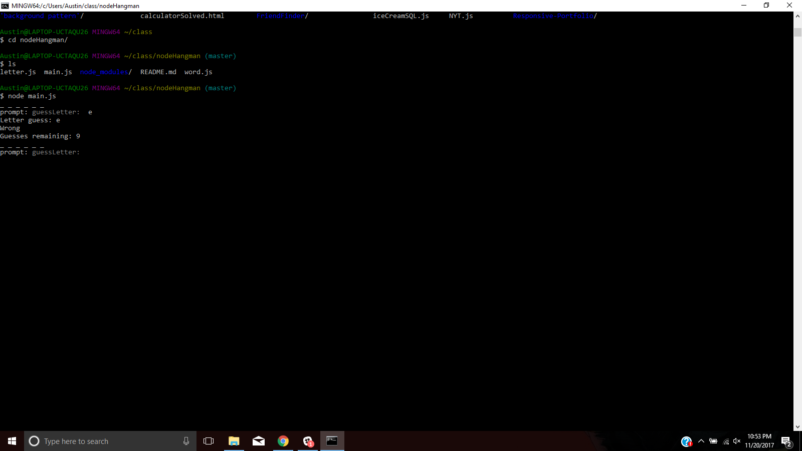 GitHub - Austinparisi42/nodeHangman