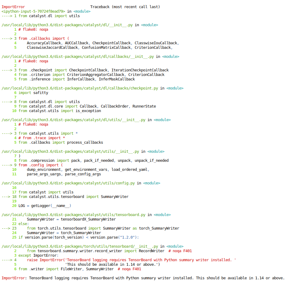 Incorrect Tensorboard import · Issue #557 · catalyst-team/catalyst · GitHub