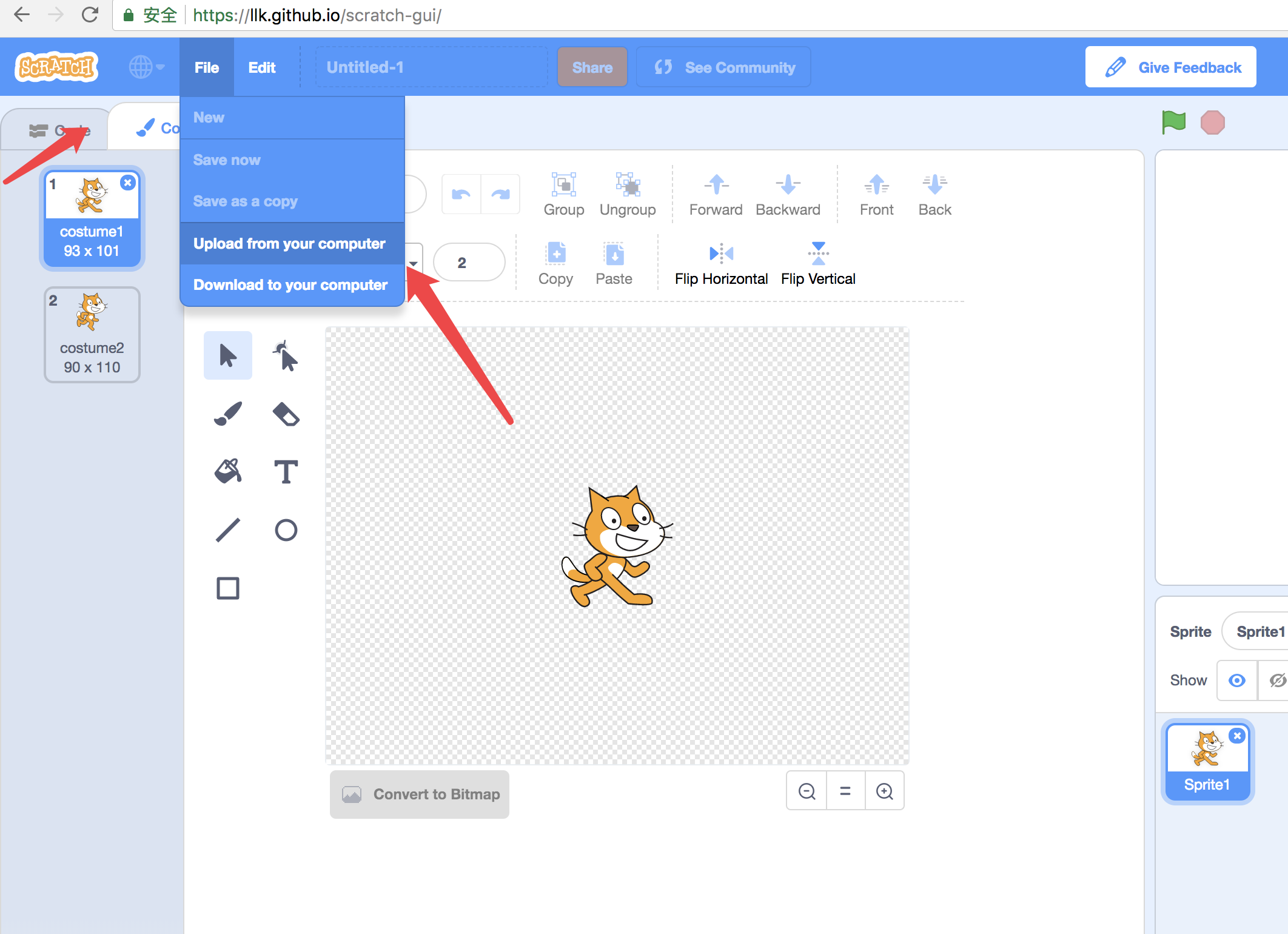 Crash when uploading file at Costumes screen. · Issue #1795 ...