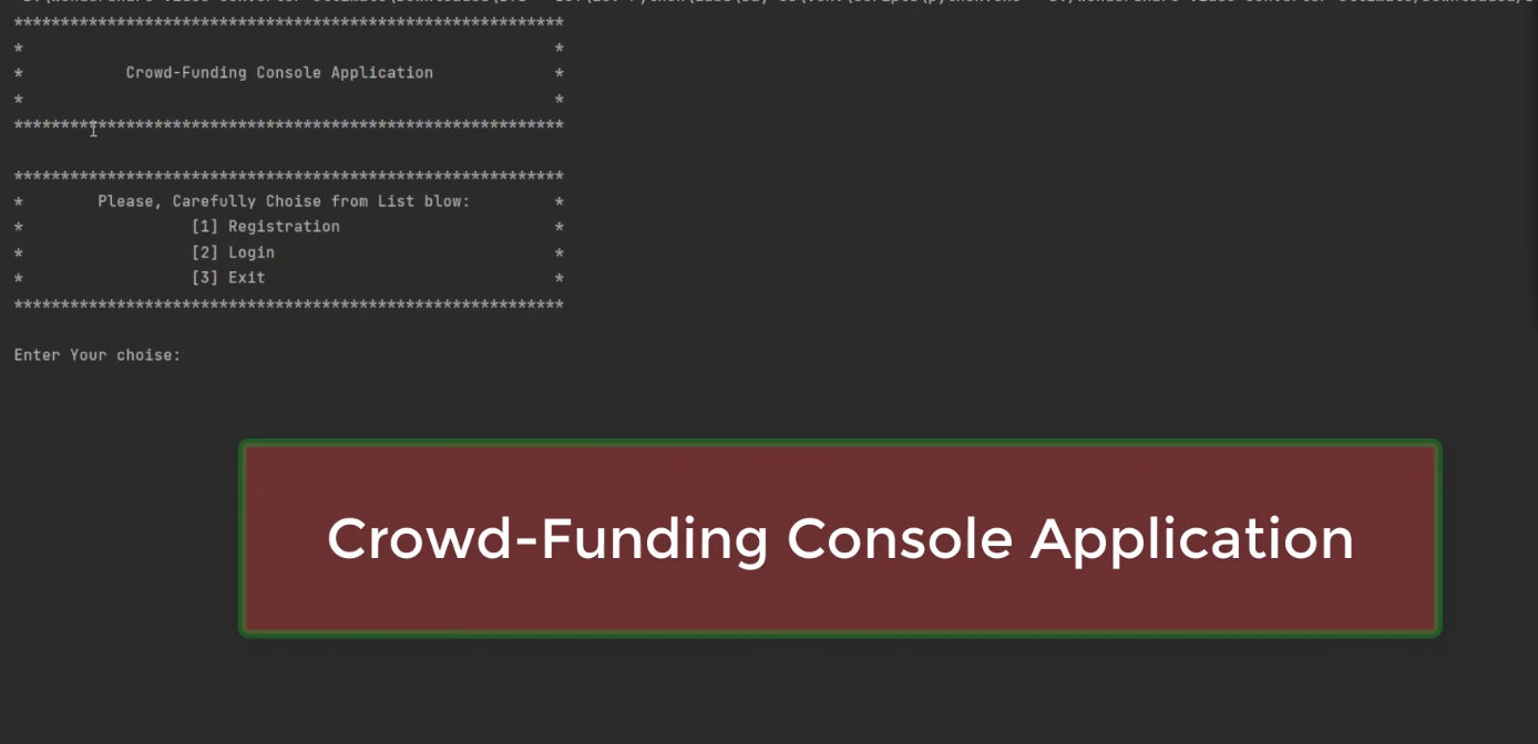 GitHub - Mohamedadelsaleh/Crowd-Funding-Console-Application: Python ...
