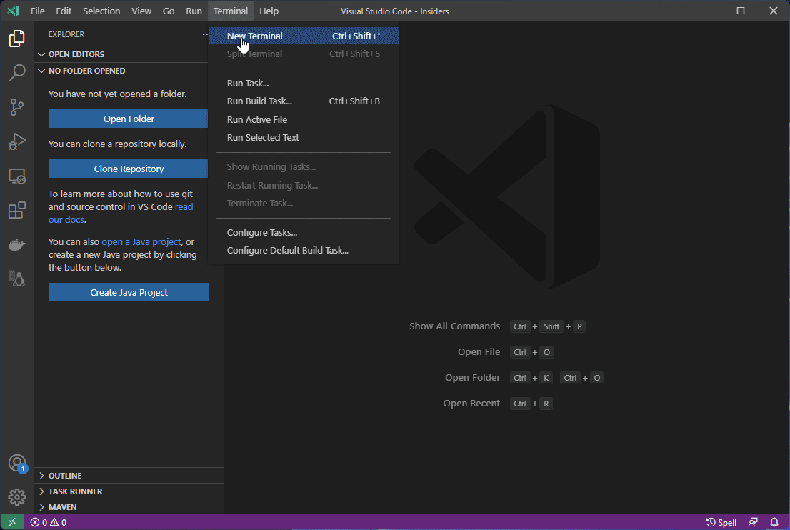 Using terminal in a editor tab does not adjust panel content · Issue ...