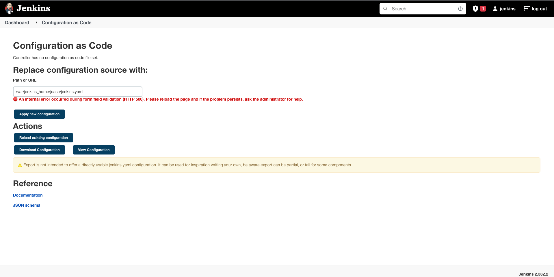 Error while serving /configurationascode/checkNewSource · Issue 1950 · jenkinsci