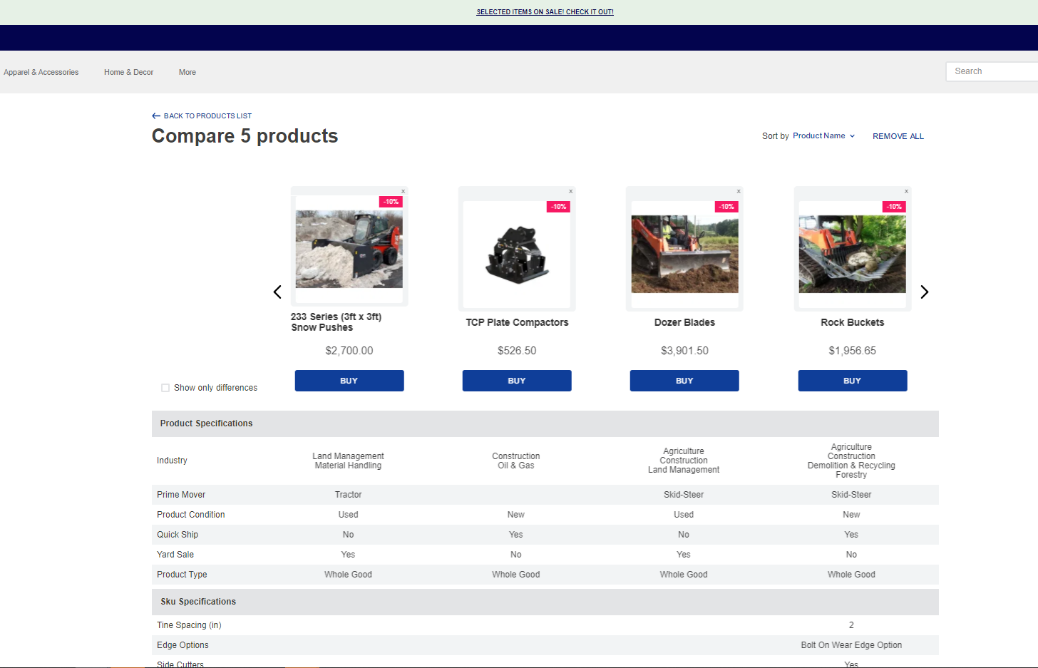 Product Comparison by vtex