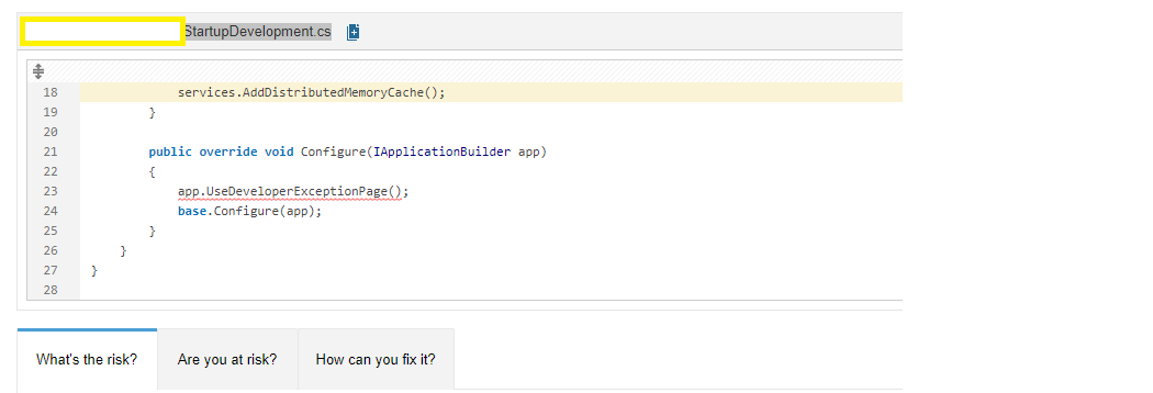 Fix S4507 FP: Do not raise inside StartupDevelopment class · Issue ...
