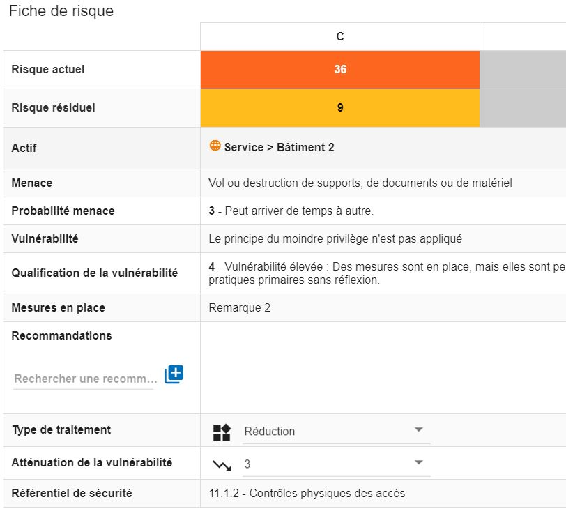 Removal of a Recommandation on same risk of different Asset of the same ...