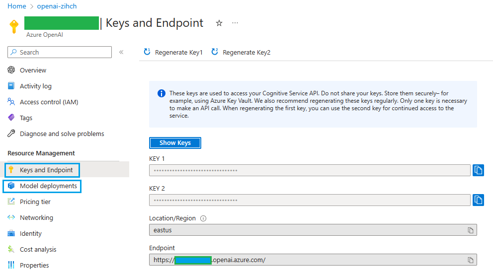 how to obtain azure key, endpoint and deployment id. · Issue #1 ...