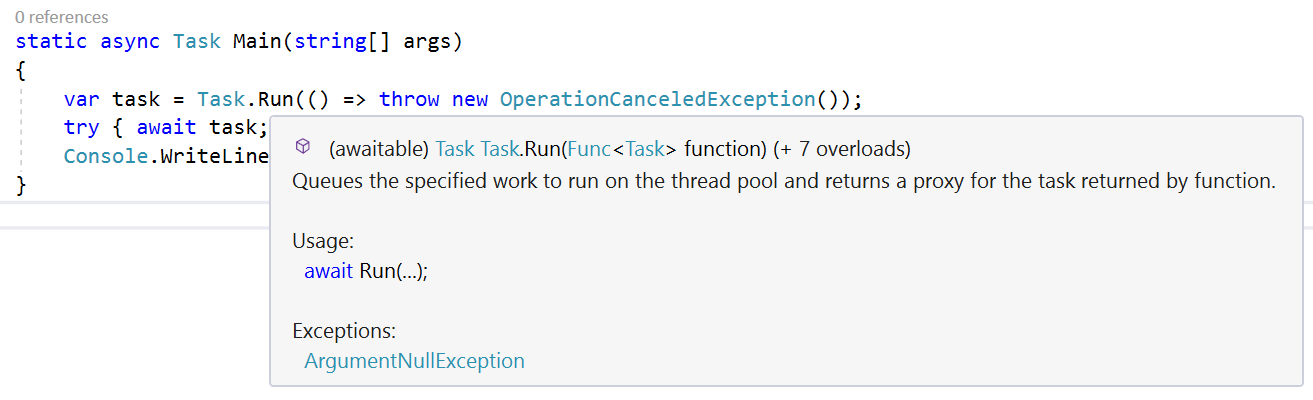 Task Cancelled By Manually-Thrown OperationCancelledException · Issue ...