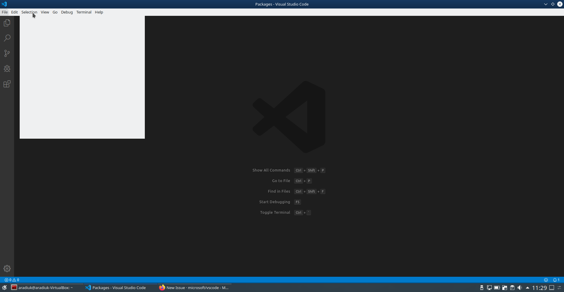 Visual Studio Code crashes after rapidly clicking the Menu bar options ...
