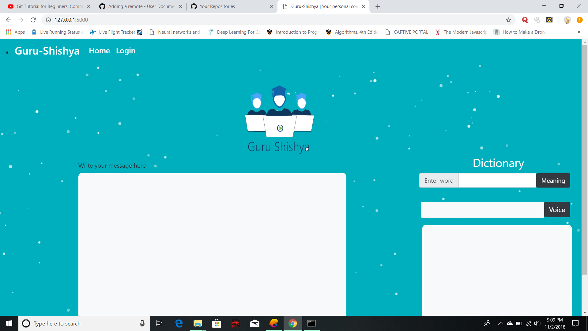 GitHub vishwasmehra/FlaskChatInterface