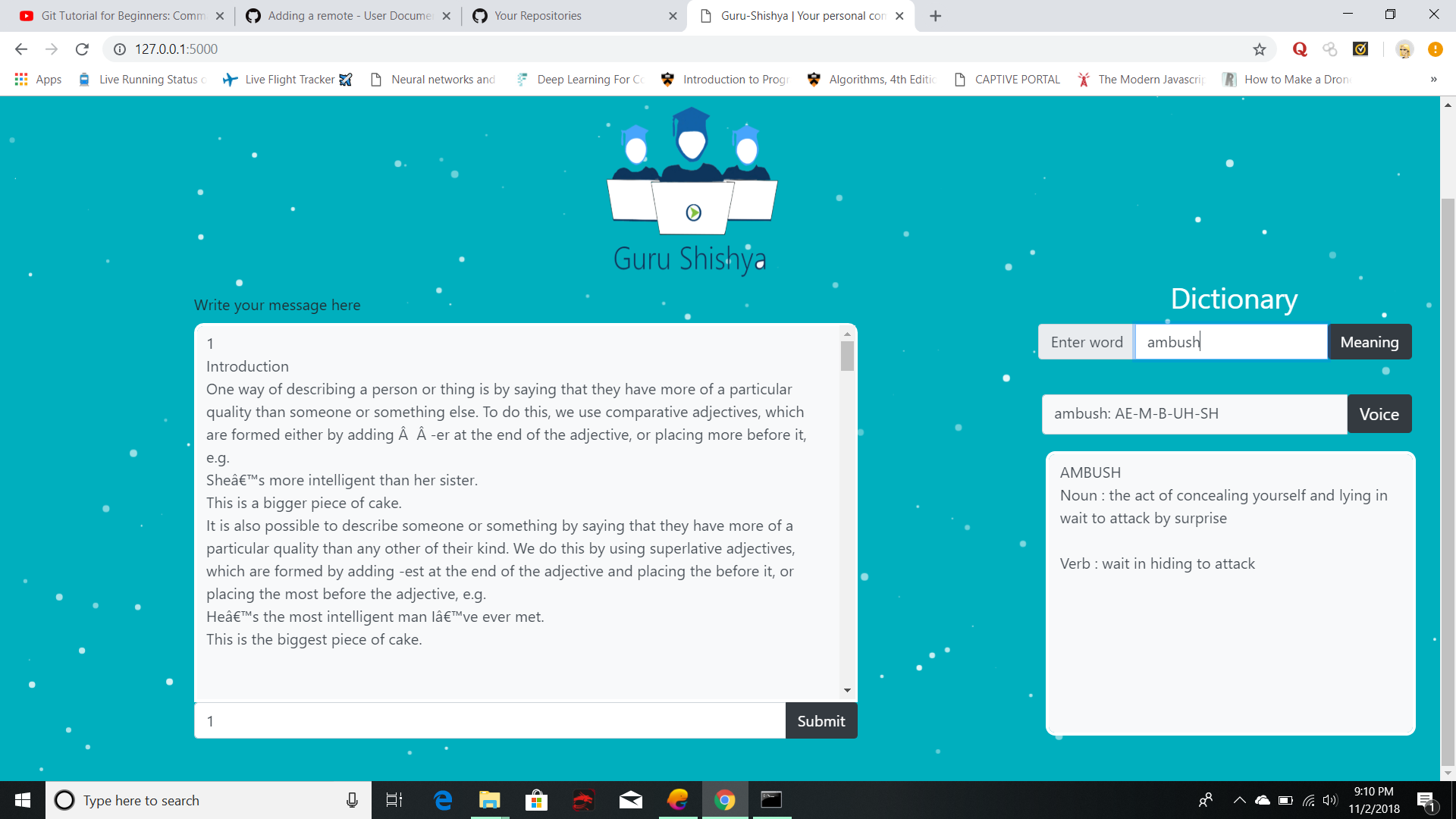 GitHub vishwasmehra/FlaskChatInterface