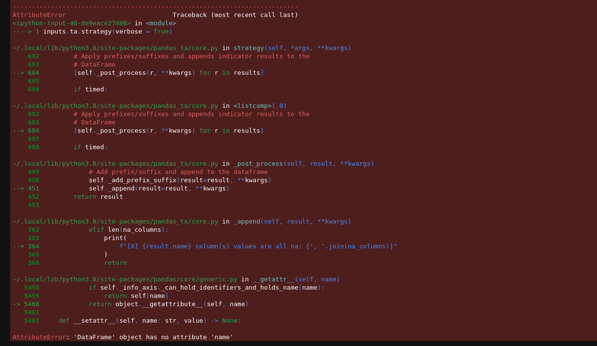 column(s) values are all na" error · Issue #196 · twopirllc/pandas-ta ·  GitHub