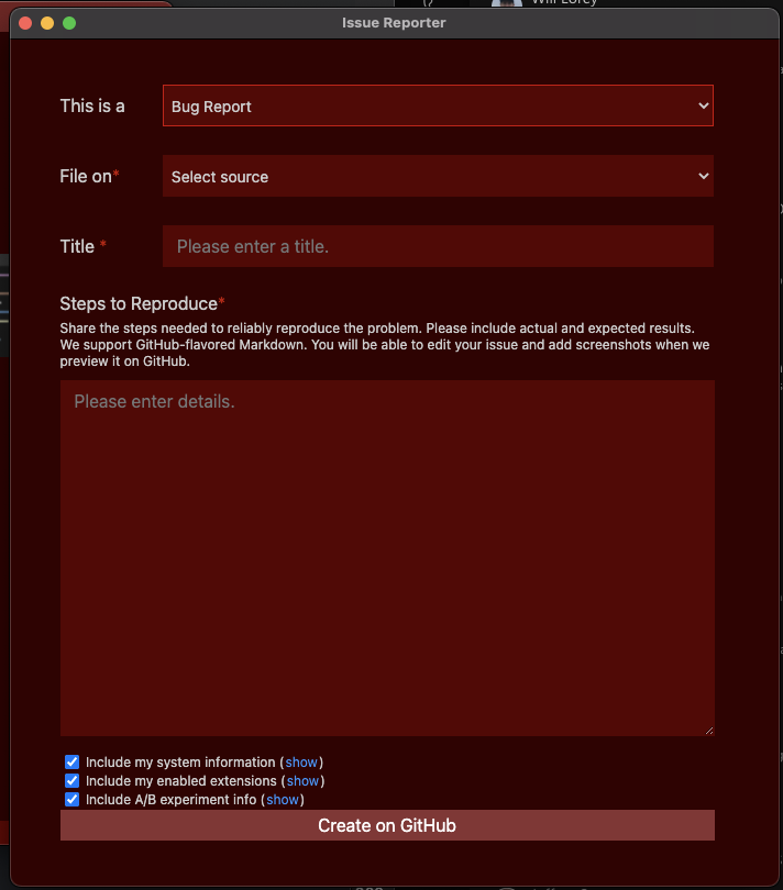 Issue Reporter not rendering correctly · Issue #133281 · microsoft ...