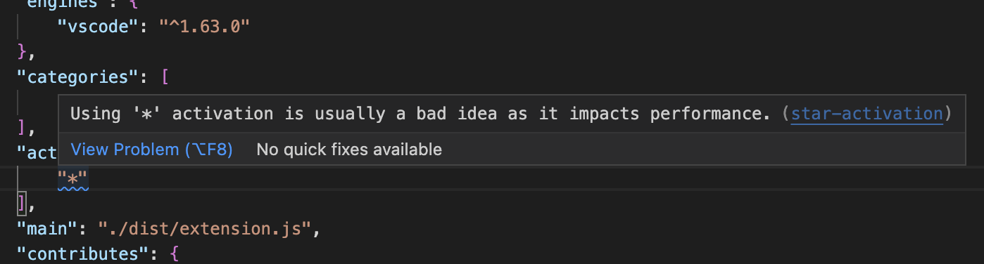 Provide a diagnostic warning for * activation · Issue #173084 ...
