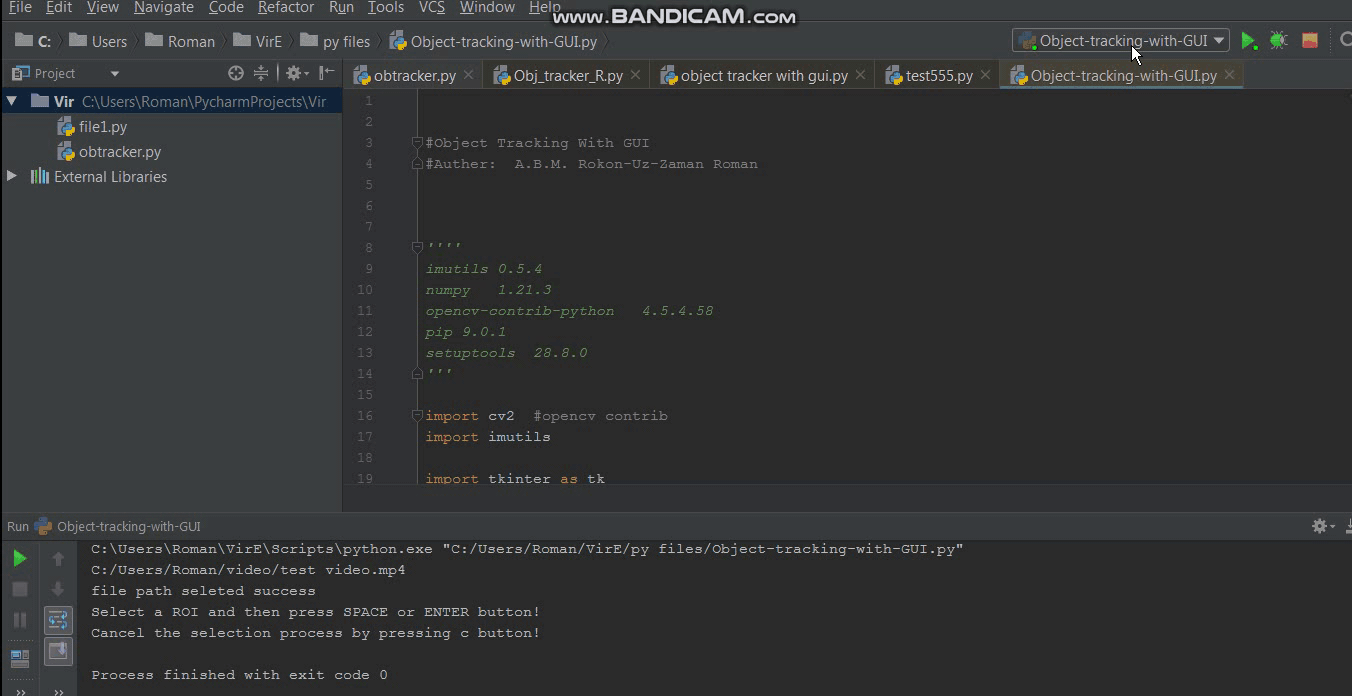 GitHub - Rokon-Uz-Zaman/Object-Tracking