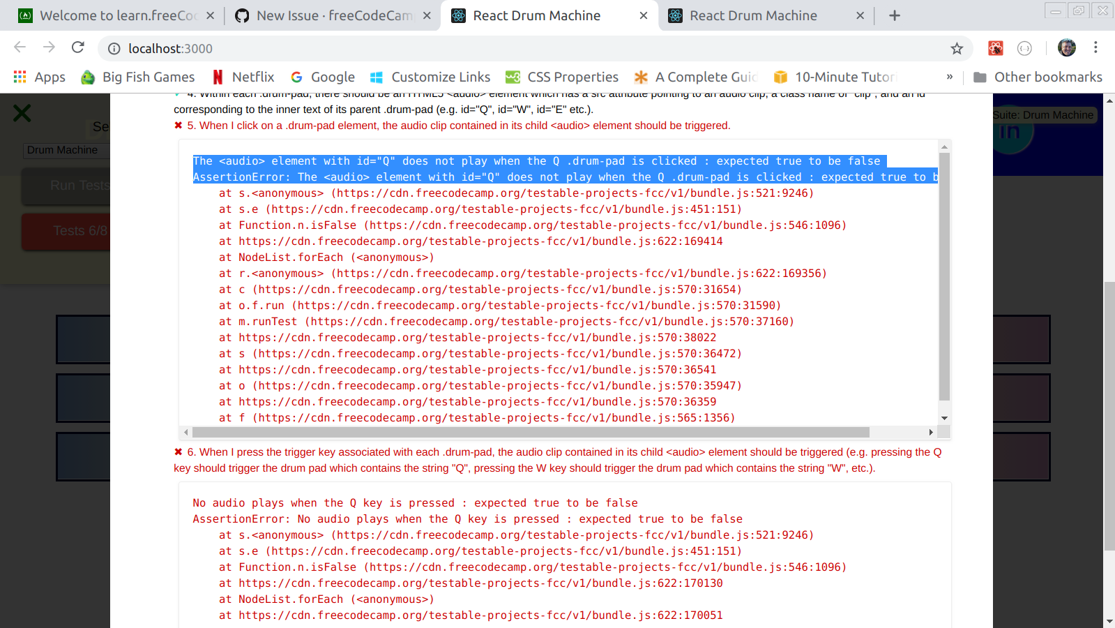 Test #5 on on Drum Machine Project with React · Issue #629 ...