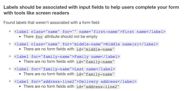 Add suggestions for when a label's input cannot be found by id · Issue ...