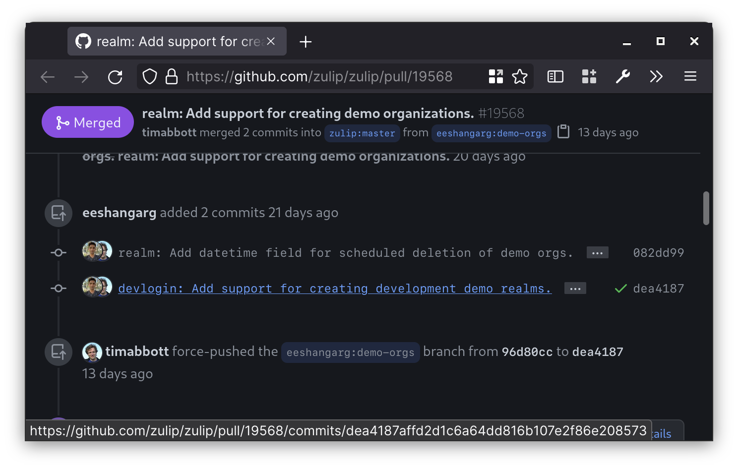 BUG: commit links in PRs do not allow me to review the PR · community ...