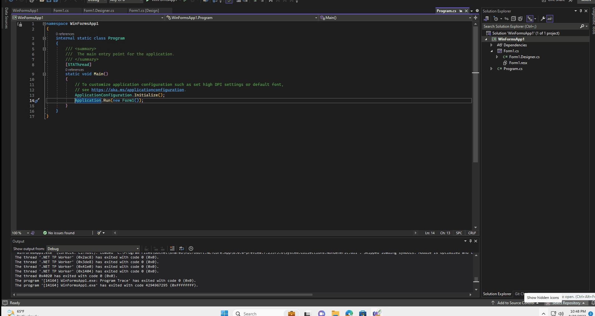 Dragging the Form gets interrupted when hiding the another form in ...