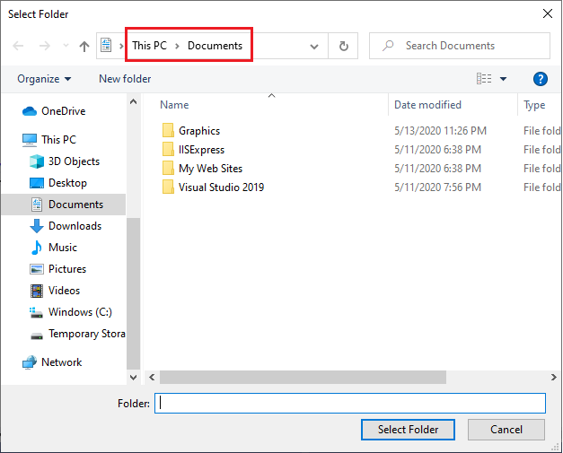 RootFolder property doesn't work for modernize ForderBrowserDialog